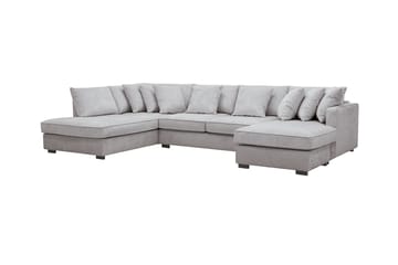 Rossita 5-sits Vänstervänd U-formad Djup Soffa med Divan och Schäslong i Chenille - Grå / Brun - Möbler - Soffa - U-soffa