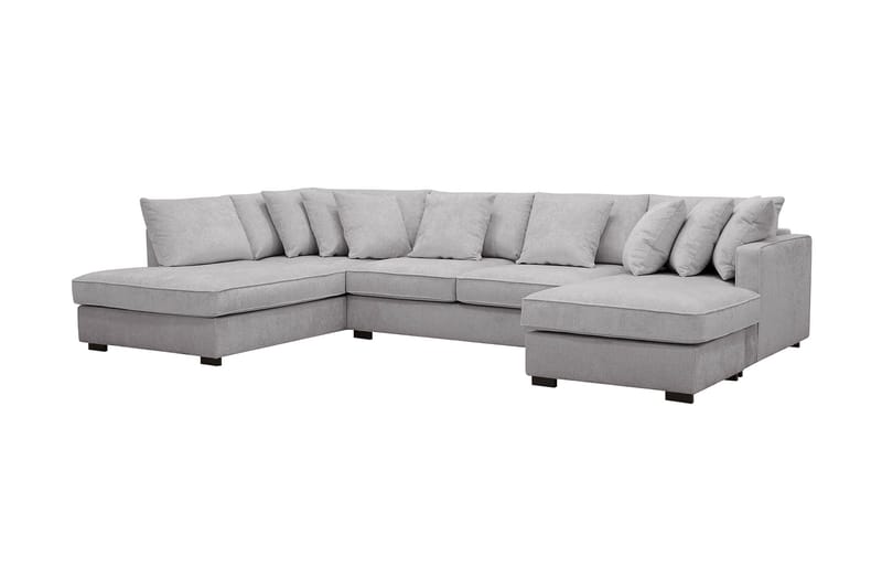 Rossita 5-sits Vänstervänd U-formad Djup Soffa med Divan och Schäslong i Chenille - Grå - Möbler - Soffa - U-soffa