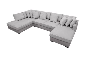 Rossita 5-sits Vänstervänd U-formad Djup Soffa med Divan och Schäslong i Chenille - Grå - Möbler - Soffa - U-soffa