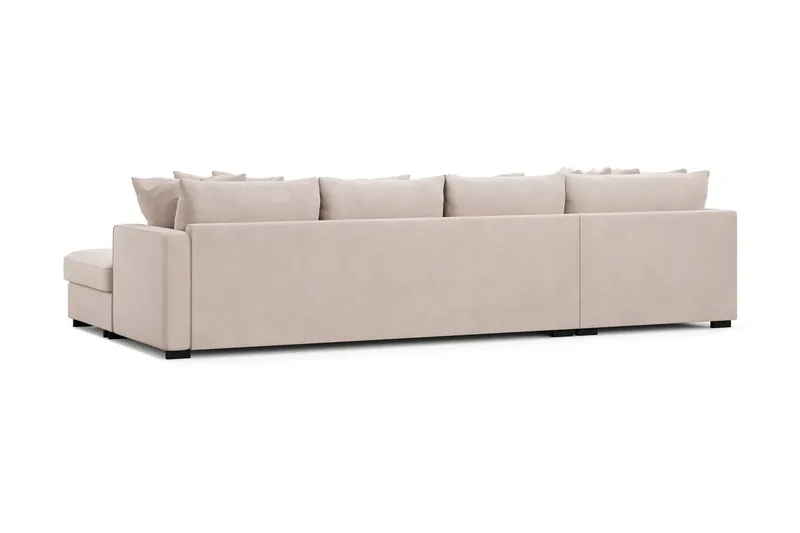 Rossita 5-sits Vänstervänd U-formad Djup Soffa med Divan och Schäslong i Sammet - Beige - Möbler - Soffa - Sammetssoffa