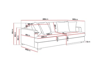 Rossita Djup 3-sits Sammetsoffa Hel dyna - Svart / Mörkgrå - Möbler - Soffa - 3 sits soffa