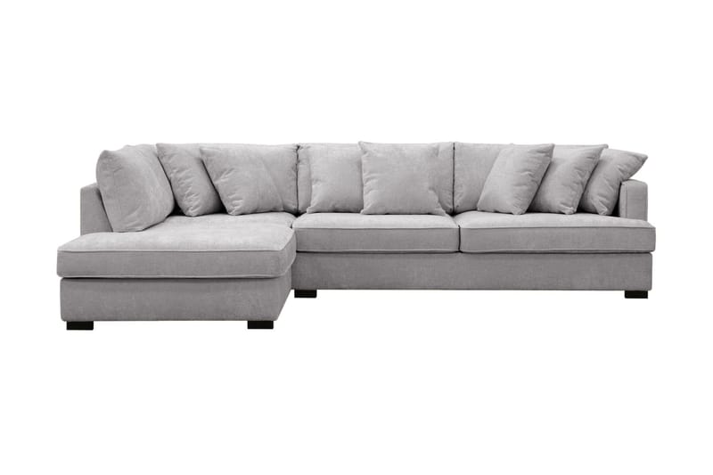 Rossita Djup 4-sits L soffa i chenille med Schäslong Vänster - Ljus Grå - Möbler - Soffa - Divansoffa & schäslongsoffa - 4 sits soffa med divan