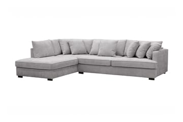 Rossita Djup 4-sits L soffa i chenille med Schäslong Vänster - Ljus Grå - Möbler - Soffa - Divansoffa & schäslongsoffa - 4 sits soffa med divan