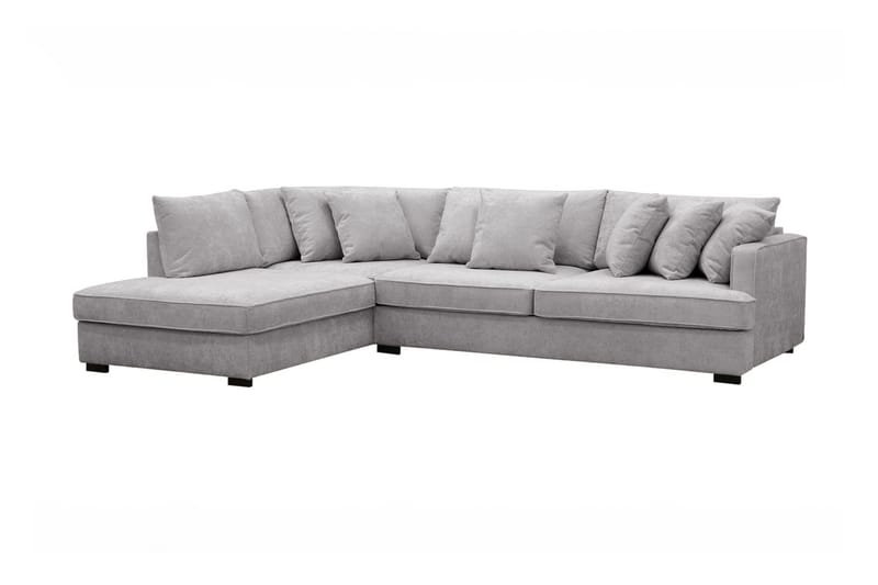 Rossita Djup 4-sits L soffa i chenille med Schäslong Vänster - Ljus Grå - Möbler - Soffa - Divansoffa & schäslongsoffa - 4 sits soffa med divan