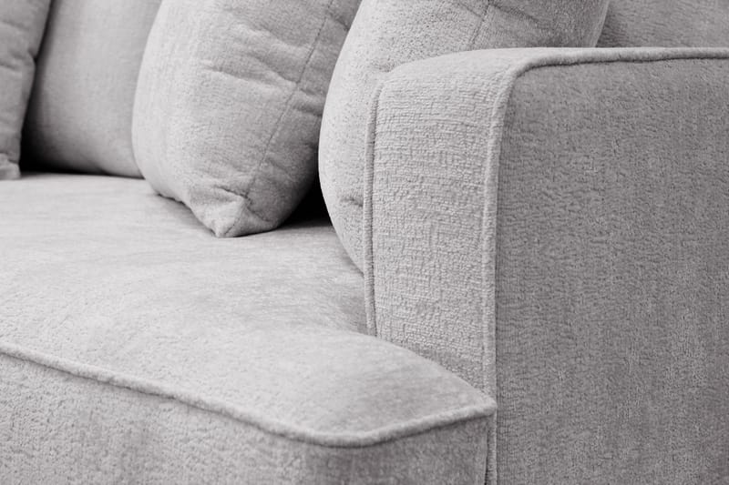 Rossita Djup 4-sits L soffa i chenille med Schäslong Vänster - Ljus Grå - Möbler - Soffa - Divansoffa & schäslongsoffa - 4 sits soffa med divan