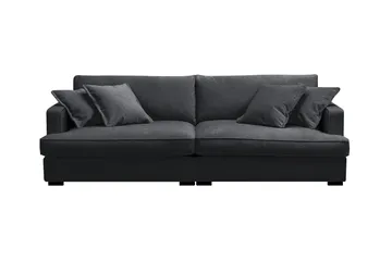 Rossita Lyx 3-sits Extra djup Soffa i Chenille - Trenza 01, Svart Chenille - Möbler - Soffa - 3 sits soffa