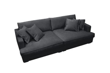 Rossita Lyx 3-sits Extra djup Soffa i Chenille - Trenza 01, Svart Chenille - Möbler - Soffa - 3 sits soffa
