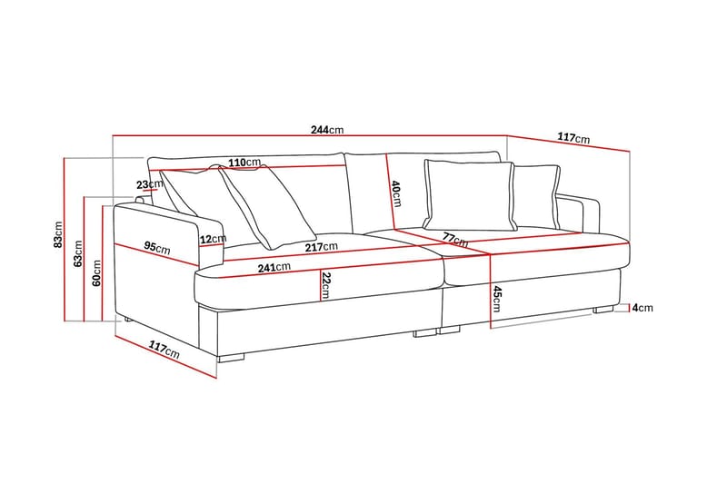 Rossita Lyx 3-sits Extra djup Soffa i Manchester - Taupe - Möbler - Soffa - 3 sits soffa