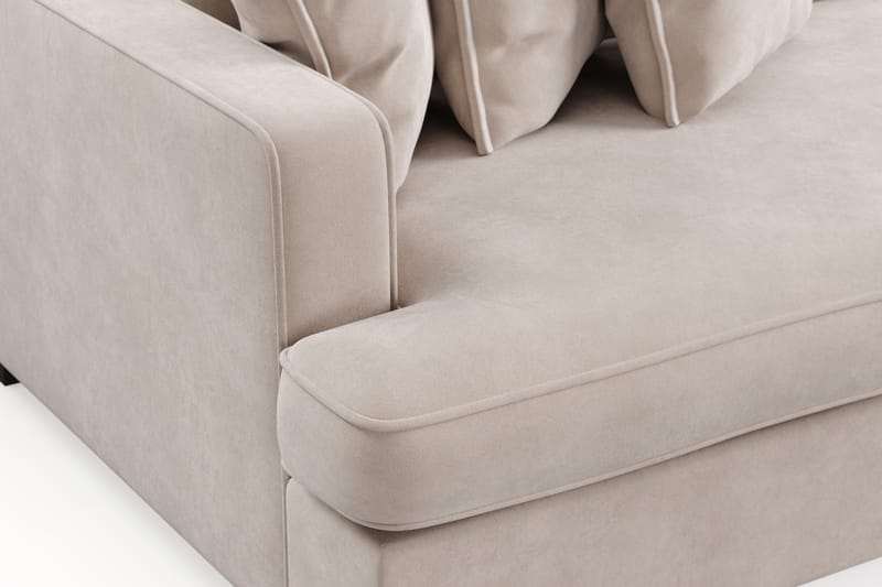 Rossita Lyx 4-sits Extra djup Sammetsoffa - Beige - Möbler - Soffa - Sammetssoffa