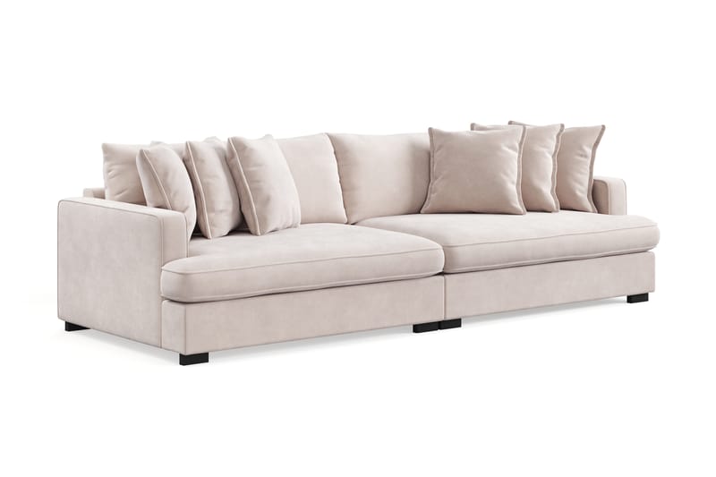 Rossita Lyx 4-sits Extra djup Sammetsoffa - Beige - Möbler - Soffa - Sammetssoffa