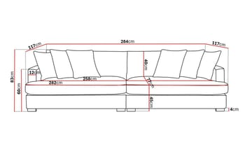Rossita Lyx 4-sits Extra djup Soffa i Chenille - Beige - Möbler - Soffa - 4 sits soffa