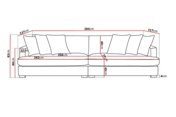 Rossita Lyx 4-sits Extra djup Soffa i Chenille - Beige - Möbler - Soffa - 4 sits soffa