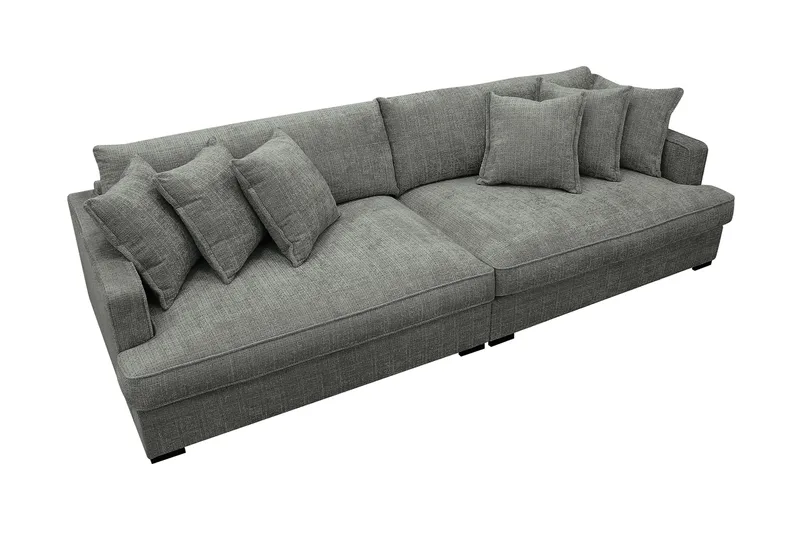 Rossita Lyx 4-sits Extra djup Soffa i Chenille - Grå - Möbler - Soffa - 4 sits soffa