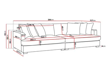Rossita Lyx 4-sits Extra djup Soffa i Chenille - Svart - Möbler - Soffa - 4 sits soffa