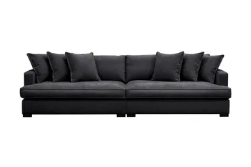 Rossita Lyx 4-sits Extra djup Soffa i Chenille - Trenza 01, Svart Chenille - Möbler - Soffa - 4 sits soffa