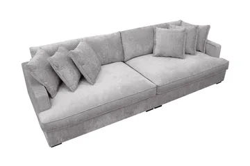 Rossita Lyx 4-sits Extra djup Soffa i Chenille - Trenza 03, Grå Chenille - Möbler - Soffa - 4 sits soffa