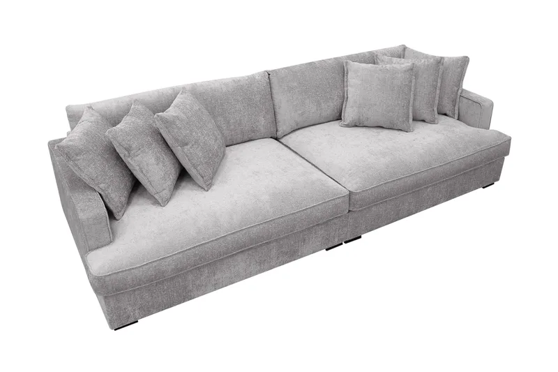 Rossita Lyx 4-sits Extra djup Soffa i Chenille - Trenza 03, Grå Chenille - Möbler - Soffa - 4 sits soffa