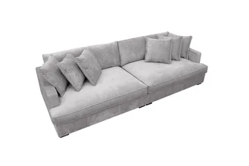 Rossita Lyx 4-sits Extra djup Soffa i Chenille - Trenza 03, Grå Chenille - Möbler - Soffa - 4 sits soffa
