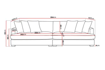 Rossita Lyx 4-sits Extra djup Soffa i Tyg - Brun - Möbler - Soffa - 4 sits soffa