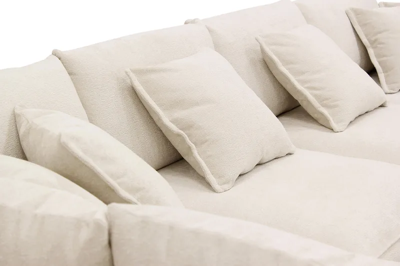 Rossita Lyx 5-sits Högervänd U-formad Extra djup Soffa med Divan och Schäslong i Chenille - Beige - Möbler - Soffa - U-soffa