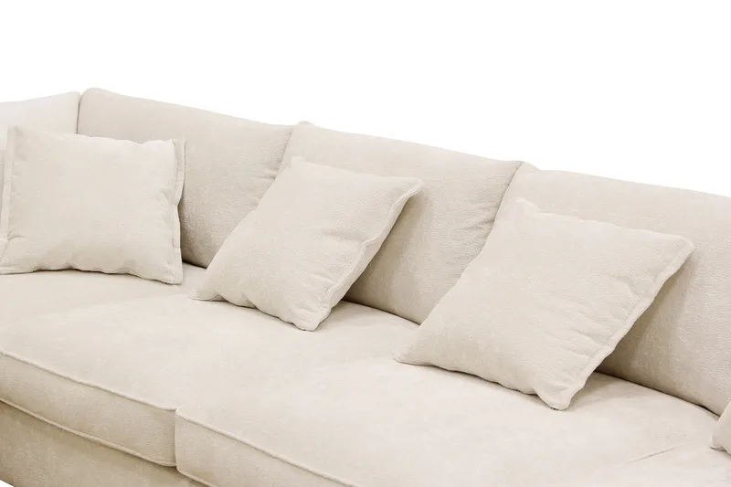 Rossita Lyx 5-sits Högervänd U-formad Extra djup Soffa med Divan och Schäslong i Chenille - Beige - Möbler - Soffa - U-soffa