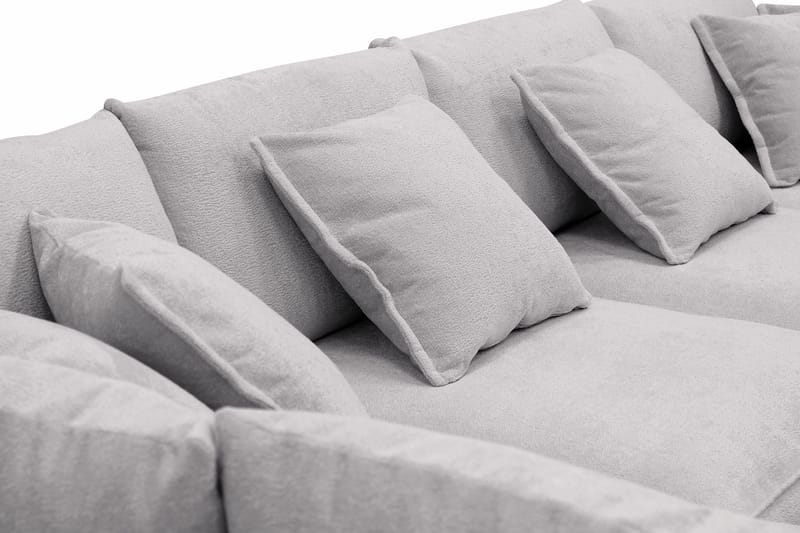 Rossita Lyx 5-sits Högervänd U-formad Extra djup Soffa med Divan och Schäslong i Chenille - Grå - Möbler - Soffa - U-soffa