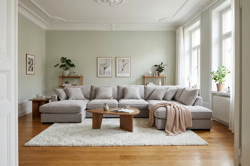 Rossita Lyx 5-sits Högervänd U-formad Extra djup Soffa med Divan och Schäslong i Chenille - Grå/Brun - Möbler - Soffa - U-soffa