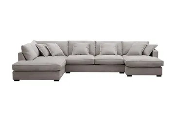 Rossita Lyx 5-sits Högervänd U-formad Extra djup Soffa med Divan och Schäslong i Chenille