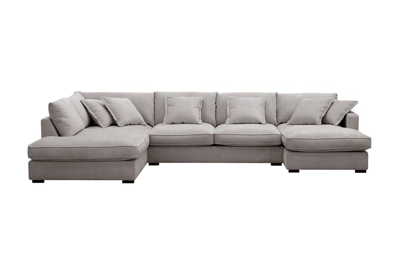 Rossita Lyx 5-sits Högervänd U-formad Extra djup Soffa med Divan och Schäslong i Chenille - Grå/Brun - Möbler - Soffa - U-soffa