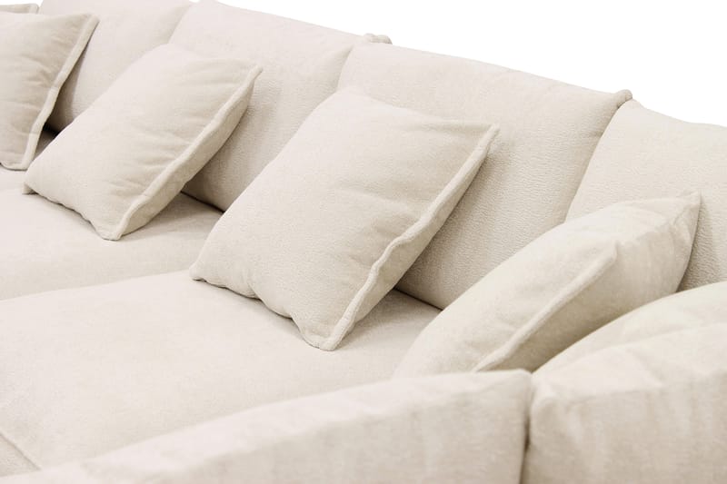 Rossita Lyx 5-sits Högervänd U-formad Extra djup Soffa med Divan och Schäslong i Chenille - Trenza 06, Beige Chenille - Möbler - Soffa - U-soffa