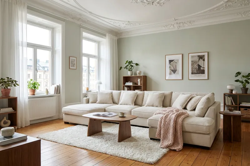 Rossita Lyx 5-sits Högervänd U-formad Extra djup Soffa med Divan och Schäslong i Chenille - Trenza 06, Beige Chenille - Möbler - Soffa - U-soffa
