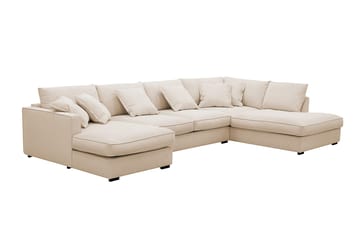 Rossita Lyx 5-sits Högervänd U-formad Extra djup Soffa med Divan och Schäslong i Manchester - Beige - Möbler - Soffa - U-soffa