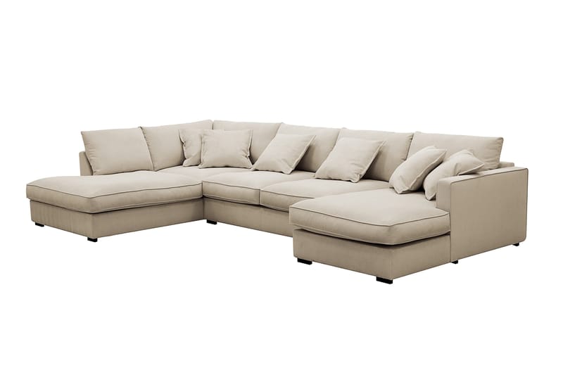 Rossita Lyx 5-sits Högervänd U-formad Extra djup Soffa med Divan och Schäslong i Manchester - Kräm - Möbler - Soffa - U-soffa