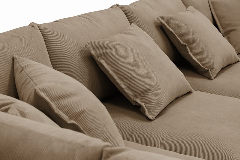 Rossita Lyx 5-sits Högervänd U-formad Extra djup Soffa med Divan och Schäslong i Manchester - Ljusbrun - Möbler - Soffa - U-soffa