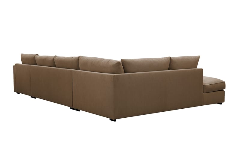 Rossita Lyx 5-sits Högervänd U-formad Extra djup Soffa med Divan och Schäslong i Manchester - Ljusbrun - Möbler - Soffa - U-soffa