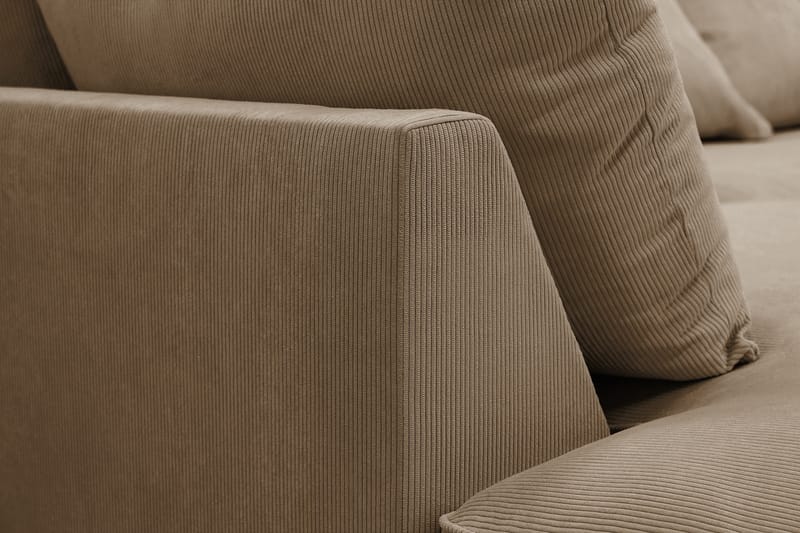 Rossita Lyx 5-sits Högervänd U-formad Extra djup Soffa med Divan och Schäslong i Manchester - Ljusbrun - Möbler - Soffa - U-soffa