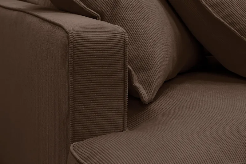 Rossita Lyx 5-sits Högervänd U-formad Extra djup Soffa med Divan och Schäslong i Manchester - Mörkbrun - Möbler - Soffa - U-soffa