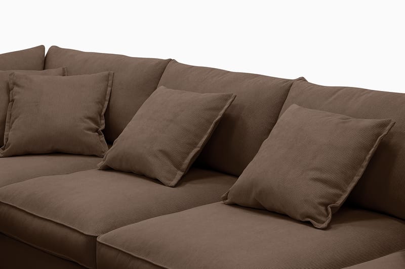 Rossita Lyx 5-sits Högervänd U-formad Extra djup Soffa med Divan och Schäslong i Manchester - Mörkbrun - Möbler - Soffa - U-soffa