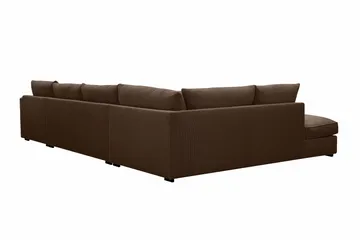 Rossita Lyx 5-sits Högervänd U-formad Extra djup Soffa med Divan och Schäslong i Manchester - Mörkbrun - Möbler - Soffa - U-soffa