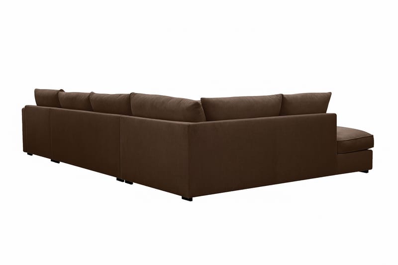 Rossita Lyx 5-sits Högervänd U-formad Extra djup Soffa med Divan och Schäslong i Manchester - Mörkbrun - Möbler - Soffa - U-soffa