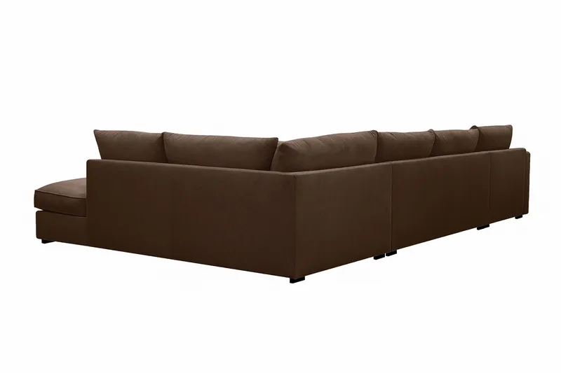 Rossita Lyx 5-sits Högervänd U-formad Extra djup Soffa med Divan och Schäslong i Manchester - Mörkbrun - Möbler - Soffa - U-soffa
