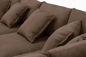Rossita Lyx 5-sits Högervänd U-formad Extra djup Soffa med Divan och Schäslong i Manchester - Mörkbrun - Möbler - Soffa - U-soffa