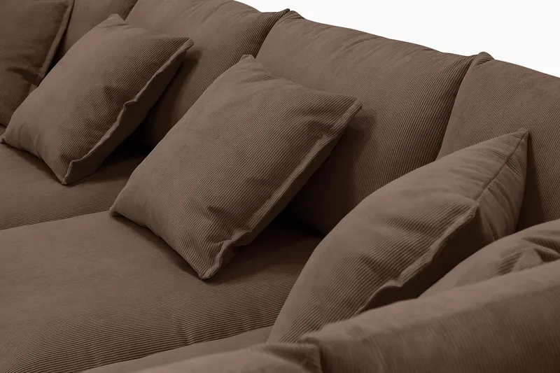 Rossita Lyx 5-sits Högervänd U-formad Extra djup Soffa med Divan och Schäslong i Manchester - Mörkbrun - Möbler - Soffa - U-soffa
