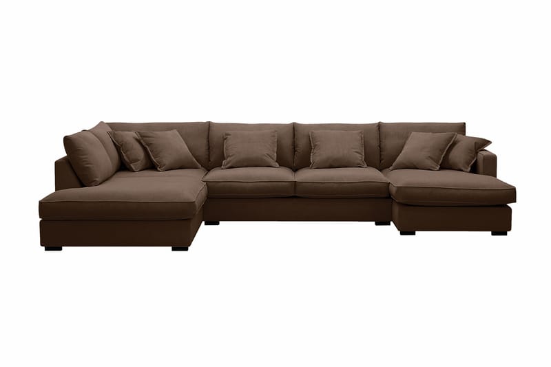 Rossita Lyx 5-sits Högervänd U-formad Extra djup Soffa med Divan och Schäslong i Manchester - Mörkbrun - Möbler - Soffa - U-soffa
