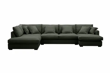Rossita Lyx 5-sits Högervänd U-formad Extra djup Soffa med Divan och Schäslong i Manchester - Mörkgrön - Möbler - Soffa - U-soffa