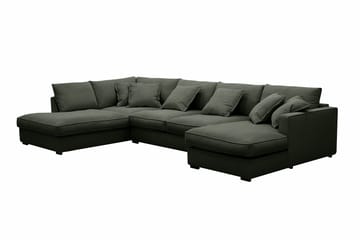 Rossita Lyx 5-sits Högervänd U-formad Extra djup Soffa med Divan och Schäslong i Manchester - Mörkgrön - Möbler - Soffa - U-soffa