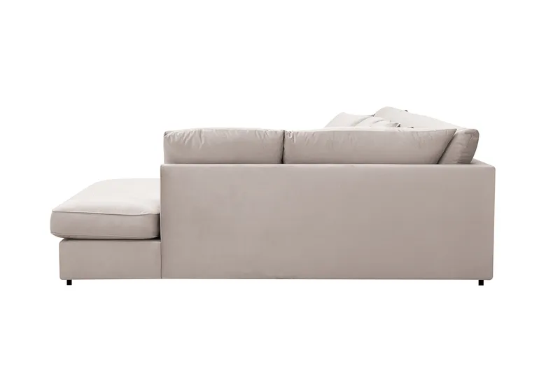 Rossita Lyx 5-sits Högervänd U-formad Extra djup Soffa med Divan och Schäslong i Sammet - Beige - Möbler - Soffa - Sammetssoffa