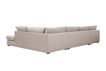 Rossita Lyx 5-sits Högervänd U-formad Extra djup Soffa med Divan och Schäslong i Sammet - Beige - Möbler - Soffa - Sammetssoffa