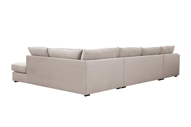 Rossita Lyx 5-sits Högervänd U-formad Extra djup Soffa med Divan och Schäslong i Sammet - Beige - Möbler - Soffa - Sammetssoffa