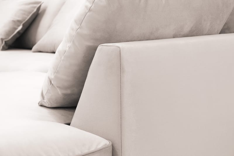 Rossita Lyx 5-sits Högervänd U-formad Extra djup Soffa med Divan och Schäslong i Sammet - Beige - Möbler - Soffa - Sammetssoffa